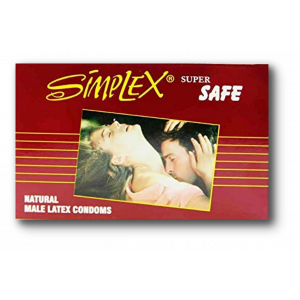 SIMPLEX SUPER SAFE NATURAL MALE LATEX CONDOMS 3 PIECES